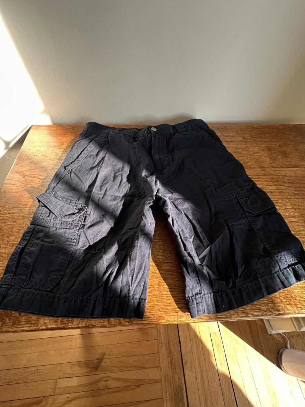 EDDIE BAUER MEN'S NAVY RIPSTOP CARGO SHORTS SIZE 35